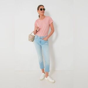 MOTHER The Mid Rise Dazzler Crop Fray in Sun Kissed